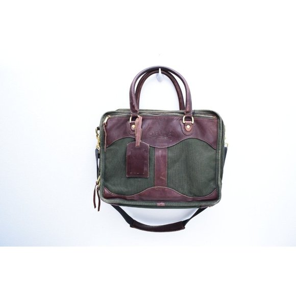 Orvis Bags Vintage Orvis Battenkill Green Canvas Leather Briefcase